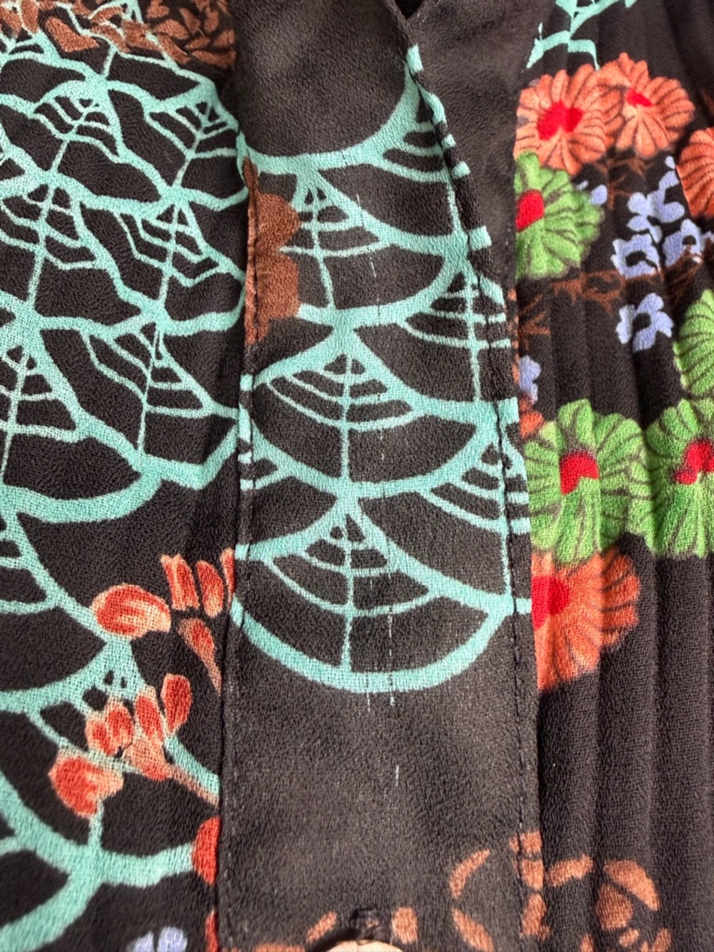 Sere Nade Floral Plisse Sleeveless Button-Down Blouse Art To Wear Boho Top L EUC - Picture 13 of 15